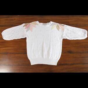 80s Dream Raglan Embroidered Knit Sweater